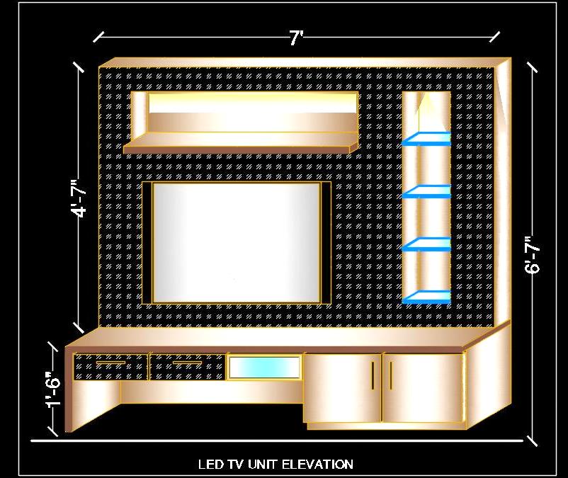 LED TV Unit Autocad Model